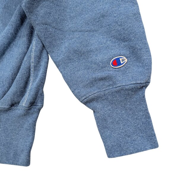 CHAMPION Vintage Sweatshirt L Reverse Weave USA Cotton Crewneck Dusty Blue 90's - Picture 3 of 9